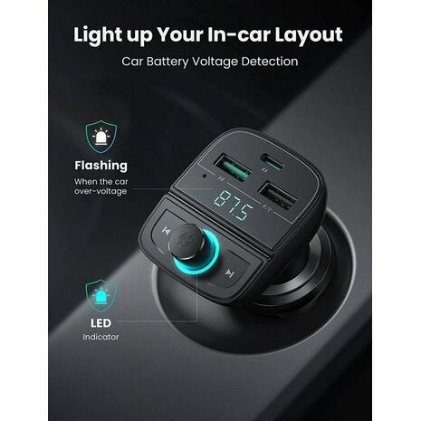 FM Transmitter Αυτοκινήτου UGREEN Bluetooth and Car Charger CD229 80910